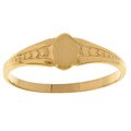 14k Yellow Gold Oval Polished Signet Ring (Size 4)