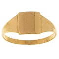 14k Yellow Gold Polished Signet Youth Ring (Size 4)