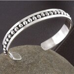 Sterling Silver Beaded Cuff Bracelet (Mexico)