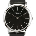 Stuhrling Original 'Ascot' Men's Black Thin Elegant Watch