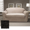 Two-piece Stretch Suede Loveseat Slipcover