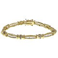 14k Gold Overlay Tennis CZ Diamoness Bracelet