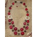 Smoky Quartz Red Coral Coin Necklace (USA)