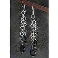 Sterling Silver Faceted Onyx Drop Earrings (USA)