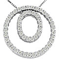 14k White Gold 1/4ct TDW Diamond Circle Necklace