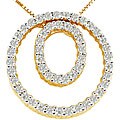 14k Yellow Gold 1/4ct TDW Diamond Circle Necklace
