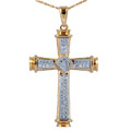 10k Yellow Gold Diamond Cross Necklace