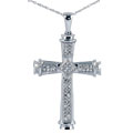 10k White Gold Diamond Cross Necklace