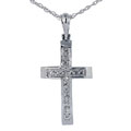 10k White Gold Diamond Cross Necklace