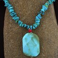 Turquoise & Red Coral Bead Necklace (USA)