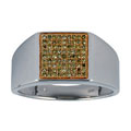 10k White Gold 1/4ct TDW Yellow Diamond Men's Ring