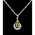 Silver Gemstone Droplet Necklace (China)
