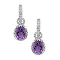 14k White Gold 1/5ct TDW Diamond Amethyst Earrings