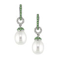 14k White Gold 1/10ct TDW Diamond Pearl Earrings