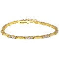 14k Gold Overlay CZ Diamoness Tennis Bracelet