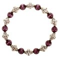 Lavender Tiger's Eye Silver Beaded Bracelet