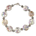 White Abalone Shell & Silver Bracelet