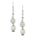 Ivory White Tiger's Eye & Silver Earrings