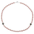 Pink Crystal & Silver Necklace
