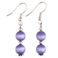 Silver Lavender Purple Tiger's Eye Earrings
