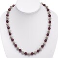 Lavender Tiger's Eye Silver Beaded Necklace
