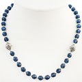 Navy Blue Crystal & Silver Necklace