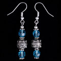 Silver Sky Blue Crystal Earrings