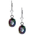 14k White Gold Mystic Fire Topaz Earrings