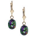14k Yellow Gold Mystic Fire Topaz Earrings