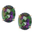 14k Yellow Gold Mystic Fire Topaz Earrings