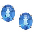 14k White Gold Swiss Blue Topaz Earrings
