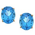 14k Yellow Gold Swiss Blue Topaz Earrings