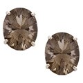 14k White Gold Smoky Quartz Earrings