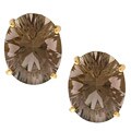 14k Yellow Gold Smoky Quartz Earrings