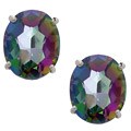 14k White Gold Mystic Fire Topaz Earrings
