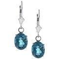 14k White Gold London Blue Topaz Dangle Earrings