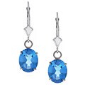 14k White Gold Swiss Blue Topaz Earrings