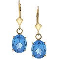 14k Yellow Gold Swiss Blue Topaz Earrings