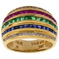 Encore by Le Vian 18k Gold 1/3ct TDW Diamond Multi-gemstone Band