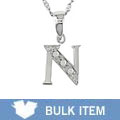 14k White Gold Initial 'N' Diamond Necklace (Case of 3)