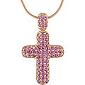 Gold Plated Silver Rhodolite Cross Pendant (Case of 3)