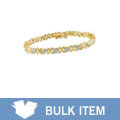 Gold Plated Silver Diamond Heart-Linked Bracelet (Case of 6)