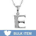 14k White Gold Initial E Diamond Pendant (Case of 3)