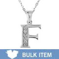 14k White Gold Initial F Diamond Pendant (Case of 3)
