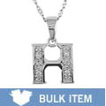14k White Gold Initial H Diamond Pendant (Case of 3)