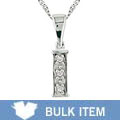 14k White Gold Initial 'I' Diamond Necklace (Case of 3)