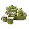 Mayfair & Jackson 6-piece Sage Ruffle Stoneware