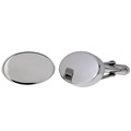 Sterling Silver Polished Oval Cuff Links
