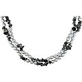 Grey FW Pearl with Black & White Chips Necklace