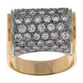 14k Gold 3 1/2ct TDW Diamonds Domed Cocktail Ring